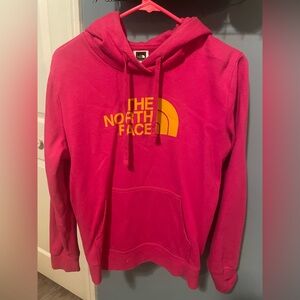 The North Face Fuchsia Hoodie with Yellow Accents